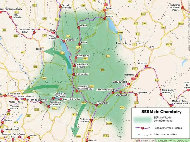 Carte du projet de SERM Savoyard