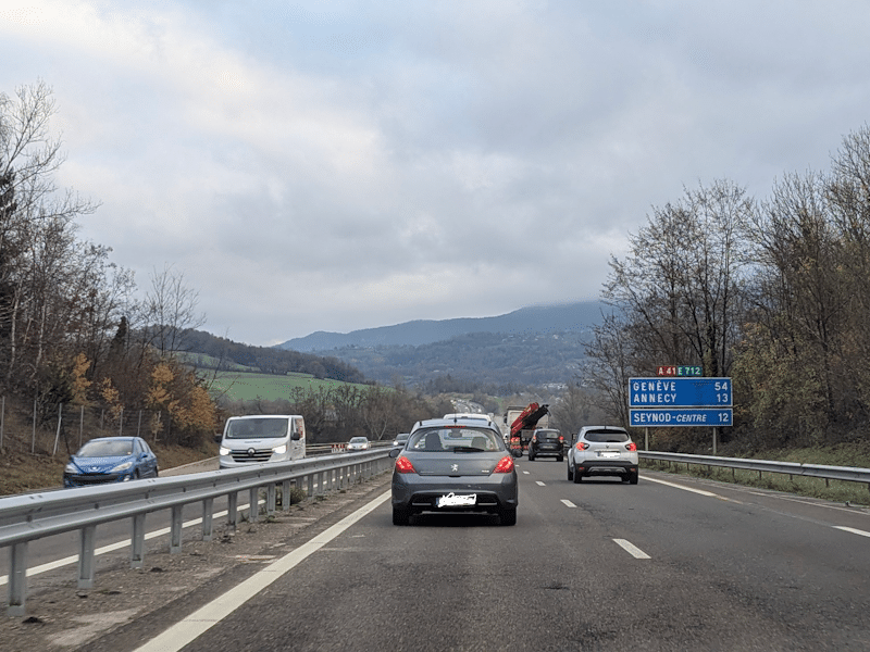 Autoroute A41 Aix les Bains Annecy en heure de pointe