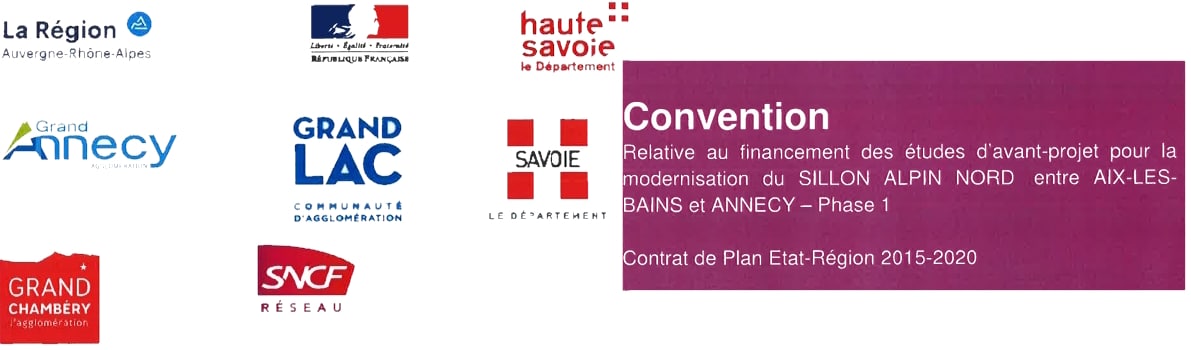 Convention de financement des études d'avant projet pour la modernisation du sillon Alpin Nord