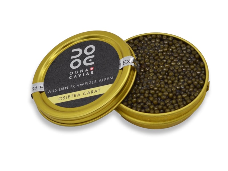 Caviar Suisse produit avec les eaux du Tunnel du Lotsberg